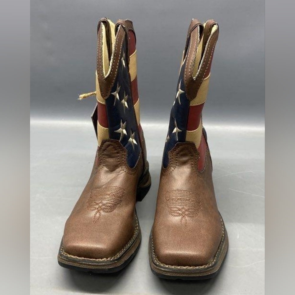 NWT Durango Kids 8" Brown Ametican Cow Boy Western Boots Size 4M - Picture 12 of 14